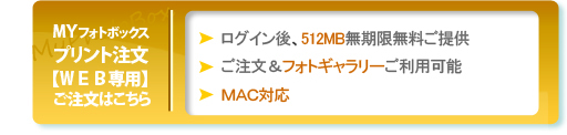 Myアルバム プリント注文 ・無期限無料データ保存ができます。(512MB)・ソフト不要 ・MAC対応